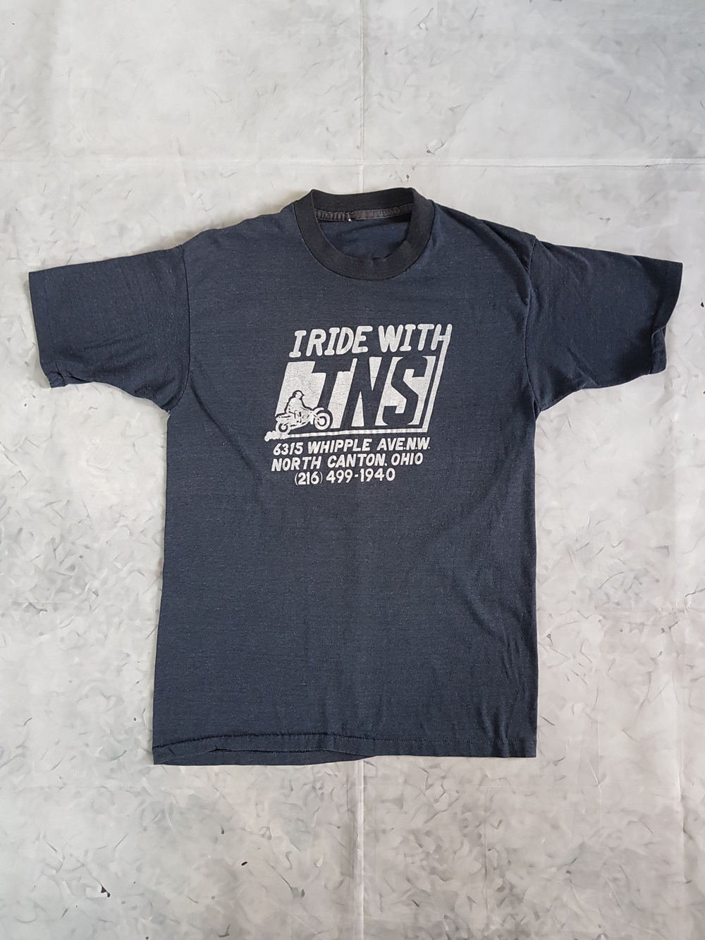 Vintage 80s/90s I Ride With TNS North Canton, Ohio Promo T-Shirt SINGLE STITCH - Picture 9 of 10